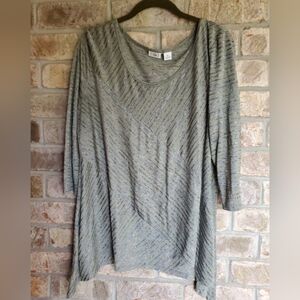 XL Cato Sharkbite Tunic Blouse Shirt‎ tee T-shirt top 3/4 sleeve free spirit euc